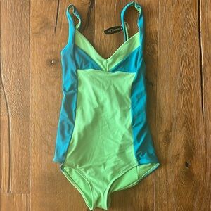 Adore Me Vibrant Blue and Green One-Piece Swimsuit